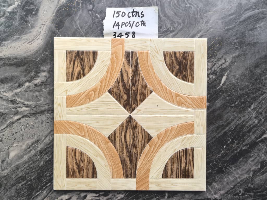 Cream ornate mandala decorative tile — ref 3451, 70 cartons