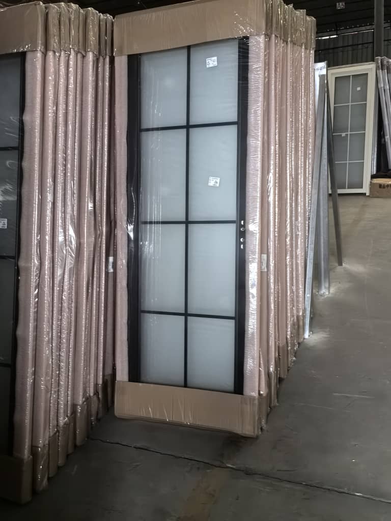 Black glass grid door — 10 sets