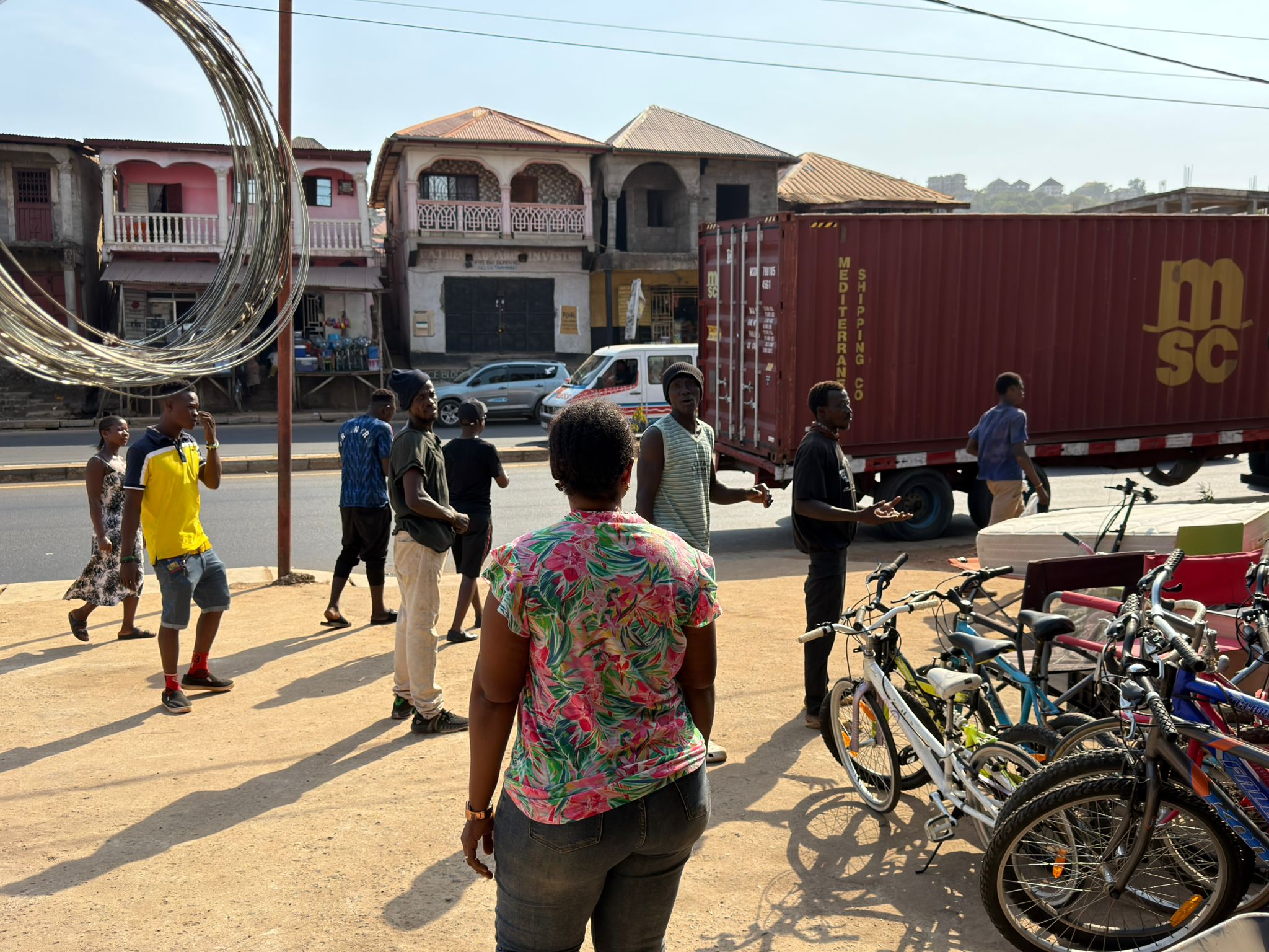 Isha Gbanie overseeing MSC container arrival in Freetown